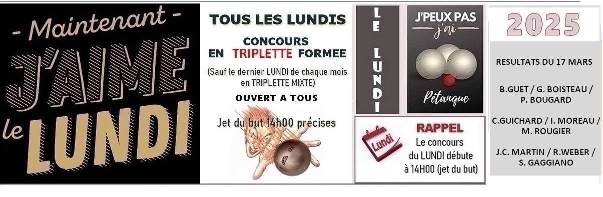 Lundi j aime lundi 17 mars 2025